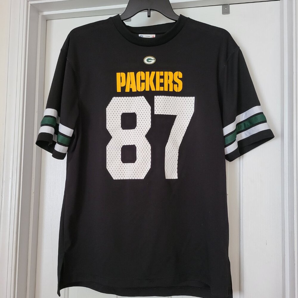 Green Bay Packers Jordy Nelson 87 Black NFL Team Apparel Jersey Size Adult L